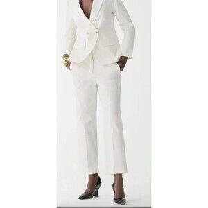 NEW w/tags JCrew Kate straight-leg pant in bi-stretch cotton size 00P white